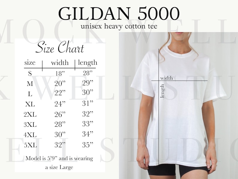 Gildan 5000 Size Chart Size Chart for Gildan Size Chart - Etsy Australia