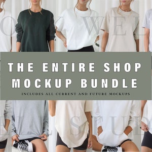 ENTIRE Shop Mockup Bundle | Gildan 18000 Mockup Bundle | Shirt Mockup Bundle | Model Mockup | Bella Canvas 3001 Mockup | Shirt Mockup Bundle