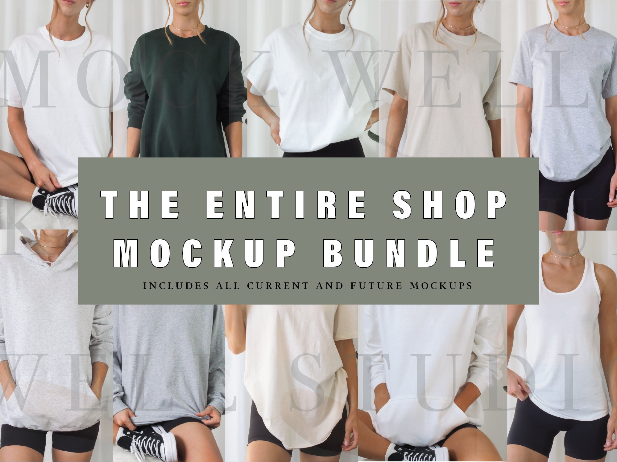 ENTIRE Shop Mockup Bundle | Gildan 18000 Mockup Bundle | Shirt Mockup Bundle | Model Mockup | Bella Canvas 3001 Mockup | Shirt Mockup Bundle