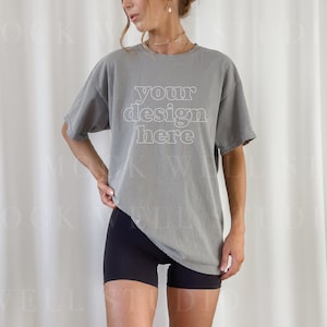 Comfort Colors Mockup Grey | Grey Comfort Colors C1717 Mockup, Tshirt mockup, Grey Shirt Mockup, Model mockup, Oversized Shirt Mockup, Mocks