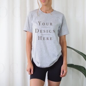 Bella Canvas Mockup Athletic Heather | 3001 Mockup, Bella Canvas, Tshirt Mockup, Model Mockup, Mockup, Shirt Mockup, Mockup Tshirt, Mocks