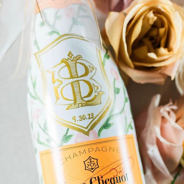 Custom Painted Champagne Bottle