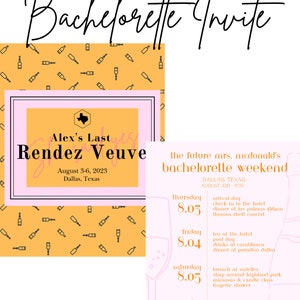 Veuve Inspired Bachelorette Party Invite