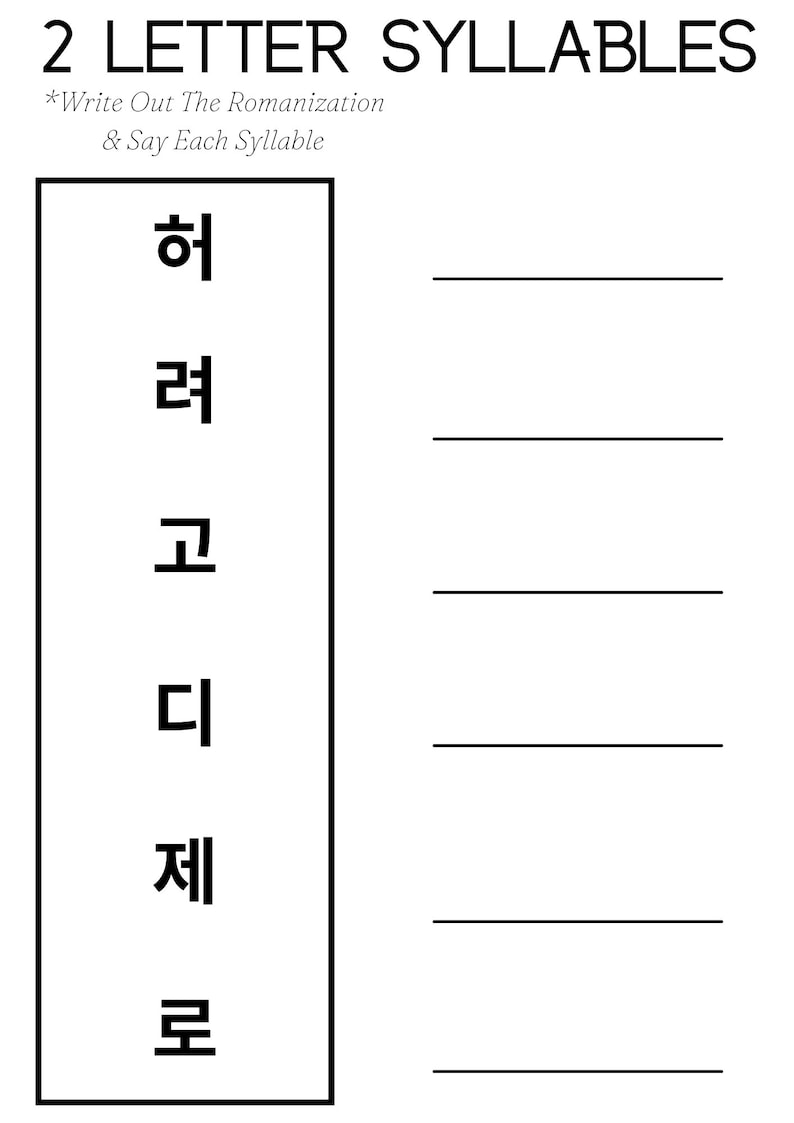 Korean Alphabet Practice Korean Pronunciation Practice Hangul