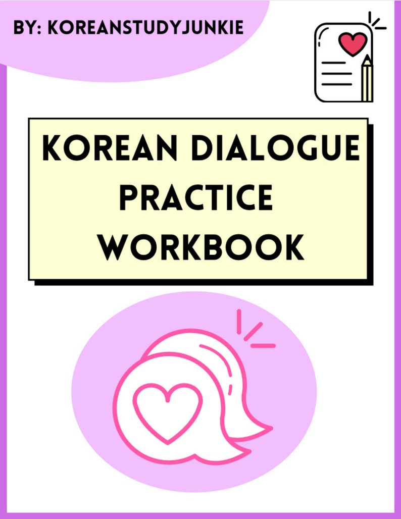 Korean Dialogue Book, Korean Dialogues Workbook, Korean Workbook ...
