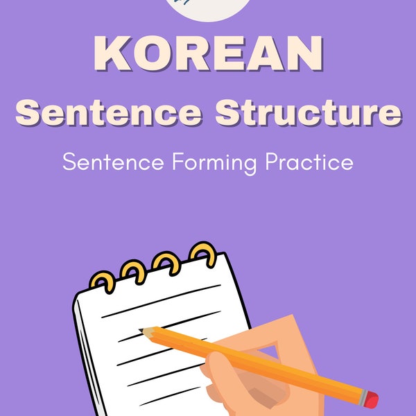 Korean PDF Sentence Practice, Korean Sentence Structure Worksheets, Practice Making Korean Sentences