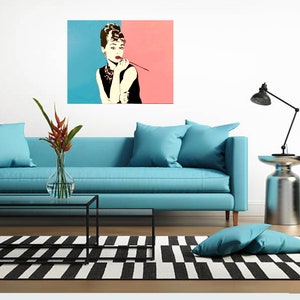Acrylschilderij van Audrey Hepburn