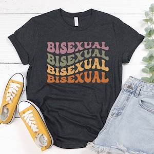 Groovy Bisexual Pride T-Shirt: Retro Bi Flag Tee
