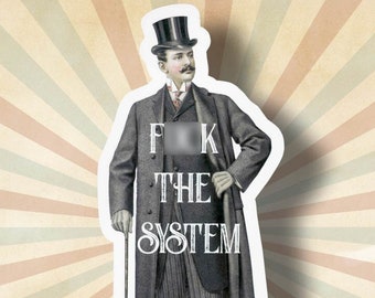 Vintage Anarchy Sticker: Anti-Capitalist matte Decal