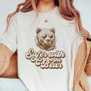 Safer With The Bear Shirt: Retro Feminist Graphic Tee