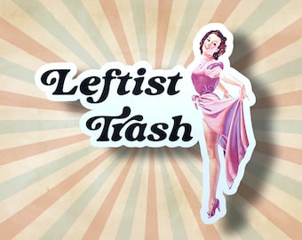 Leftist Trash Sticker: Retro Socialist Water Bottle matte Decal