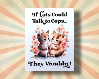 Retro Kitty Cat Sticker: Cottagecore Watern Bottle Laptop Decal