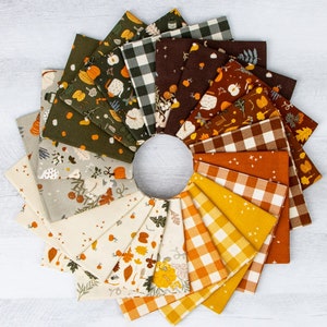 20 pc Pumpkin Spice Fat Quarter Bundle, Simple Simon, Riley Blake, Autumn Fall Harvest Decor Thanksgiving Complete Collection FQ Precuts Set