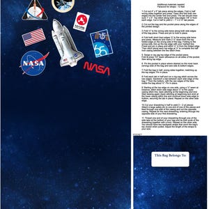 NASA Backpack Panel 2, Canvas Cotton Fabric, Space Odyssey C28572-48, Northcott Science Sci Fi Man Guy, 24 inch Canvas Tote panel