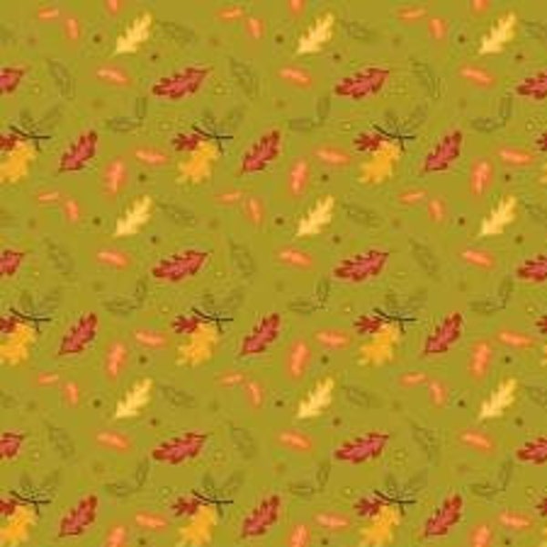 Leaves Cotton Fabric, Awesome Autumn Riley Blake Fall Thanksgiving Harvest Fat Quarters FQ Half BTY By the yard eighths table mantle decor