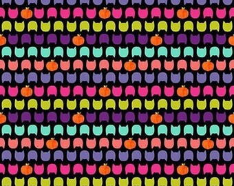 Pumpkin Patch Halloween Cotton Fabric, Bootiful DPJ2781 Dear Stella PammieJane FQ Fat quarter BTY by the Yard Precuts Cute Cat Haunted House