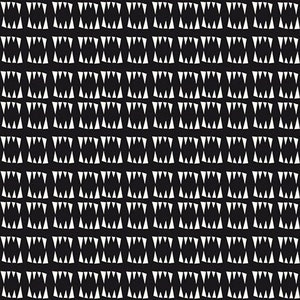 May include: Black and white geometric pattern with a repeating triangular design.