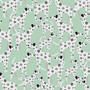 Dotty Dalmation Cotton Fabric, Mutts About You ST-D3294 Dear Stella, Fat Quarter Eighth By Yard BTY Precuts Bandana Gift for Pet Lover Dog