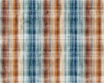 Plaid Cotton Fabric, Fox Den DP28334-14, Melanie Edwards Deborah Samra Northcott, FQ Fat Quarter Eighth BTY By the Yard Precuts Nature