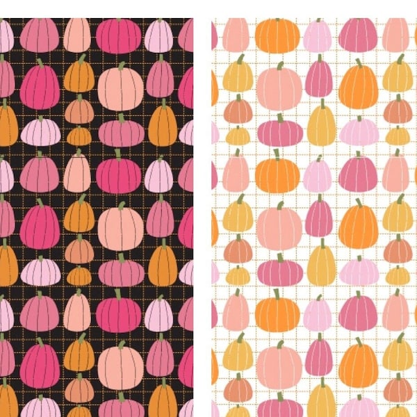 Pumpkin Patch Cotton Kitty Loves Candy Fabric Poppie Cotton Pastel Halloween Cat Trick or Treat candy FQ Fat Quarter Eighth BTY by the Yard