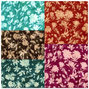 Flower Mix Sew Soft Rayon Fabric, BTR23468 Expressions Batiks, Riley Blake By Yard, BTY Boho Modern Flowy Garment Fabric for Fashion Sewing