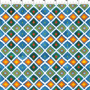Sale Multicolor Diamonds Cotton Fabric, Jungle Friends 9JF1 In the Beginning Jason Yenter, FQ Fat quarter BTY By the Yard Precuts Blender
