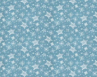 Christmas Snowman Children Snow Cotton Fabric HG&Co Frosty Flakes By The Yard