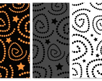 Spirals and Stars Halloween Cotton Fabric, 10165 Beggar&#39;s Night Buddies, Patrick Lose Fat Quarter Eighth FQ BTY By The Yard Precuts blender