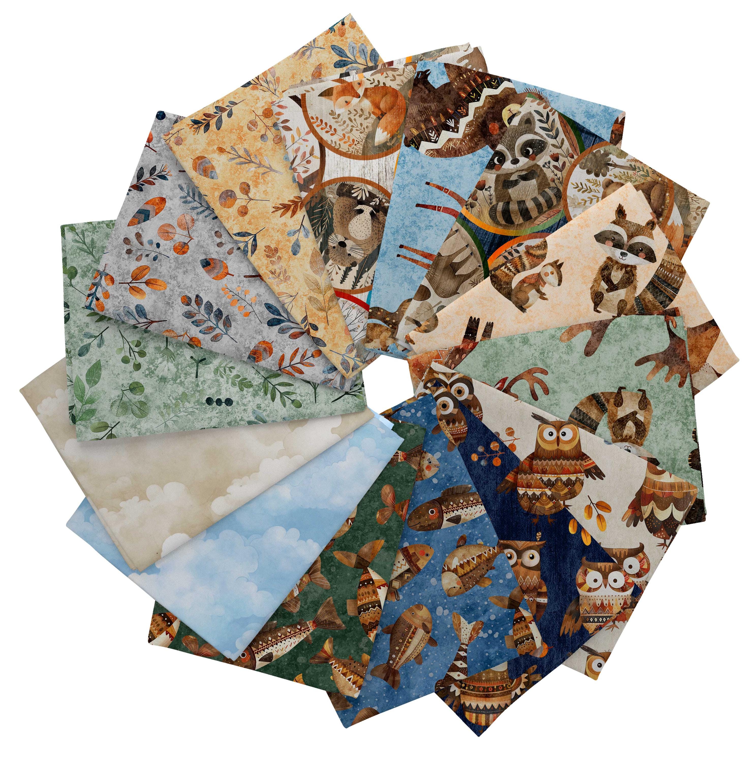 14 Pc Bearsville Fat Quarter Bundle W/optional Panels, Morris 