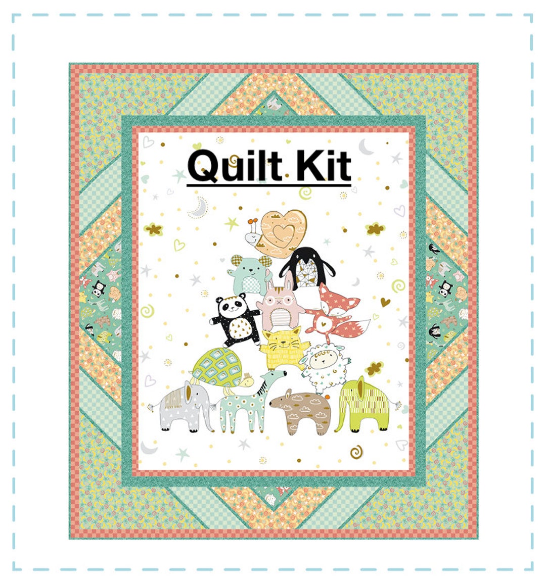 Cute and Cuddly Quilt Kit With Fabric and Pattern for 48x56 Quilt Top
