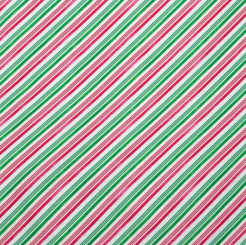 Candy Cane Stripe Cotton Fabric Christmas Holiday Peppermint Etsy