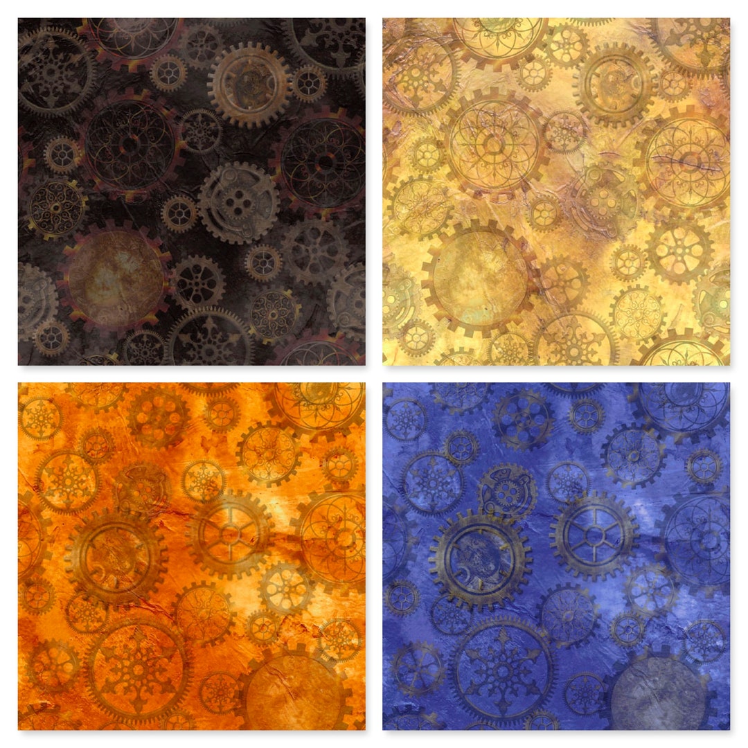 Gears Cotton Fabric 29602 Steampunk Halloween 2 Desiree's Designs QT