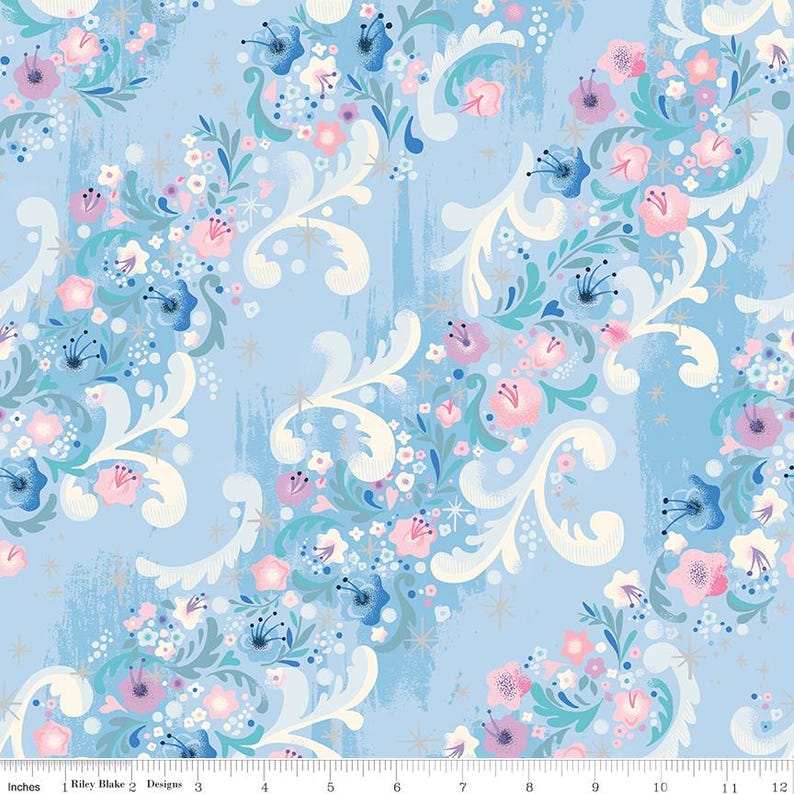 Cindy's Flowers Cotton Fabric Wishes SC-18074 Jill Howarth Riley Blake ...