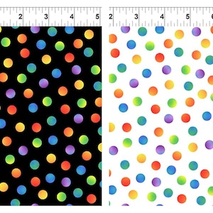 Retro 70s Dots Cotton Fabric 6PAW1 6PAW2 Pawsitivity In The Beginning Jason Yenter FQ Fat Quarter Eighth by the yard BTY Rainbow blender