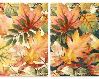 Tossed Leaves Cotton Fabric, 7251-33 7251-68 Fall into Autumn, Thanksgiving Harvest Art Loft Studio E, FQ Fat Quarter Eighth by the yard BTY