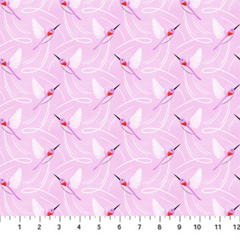 Hummingbirds Cotton Fabric, Sunday, Figo, Laura Moyer, Modern ...
