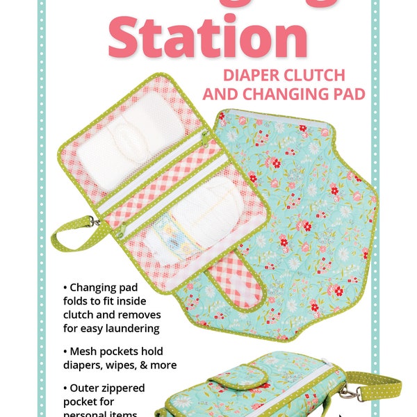 Changing Station Pattern by Annie Diaper Clutch and Changing Pad