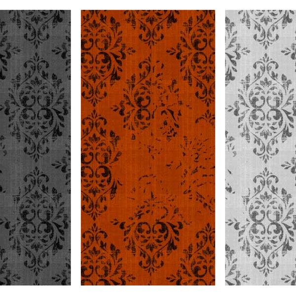 Distressed Damask Halloween Cotton Fabric P&B Textiles Happy Haunting 05026 Haunted house Spooky FQ Fat Quarter Eighth BTY by Yard blender