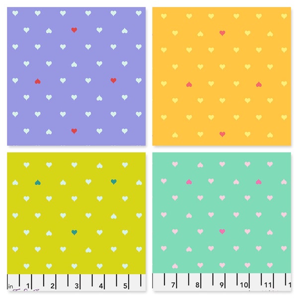Unconditional Love Cotton Fabric, Tula Pink Besties PWTP221 Free Spirit, Ships Same Day Heart Blender FQ Fat Quarter Eighth BTY By the Yard