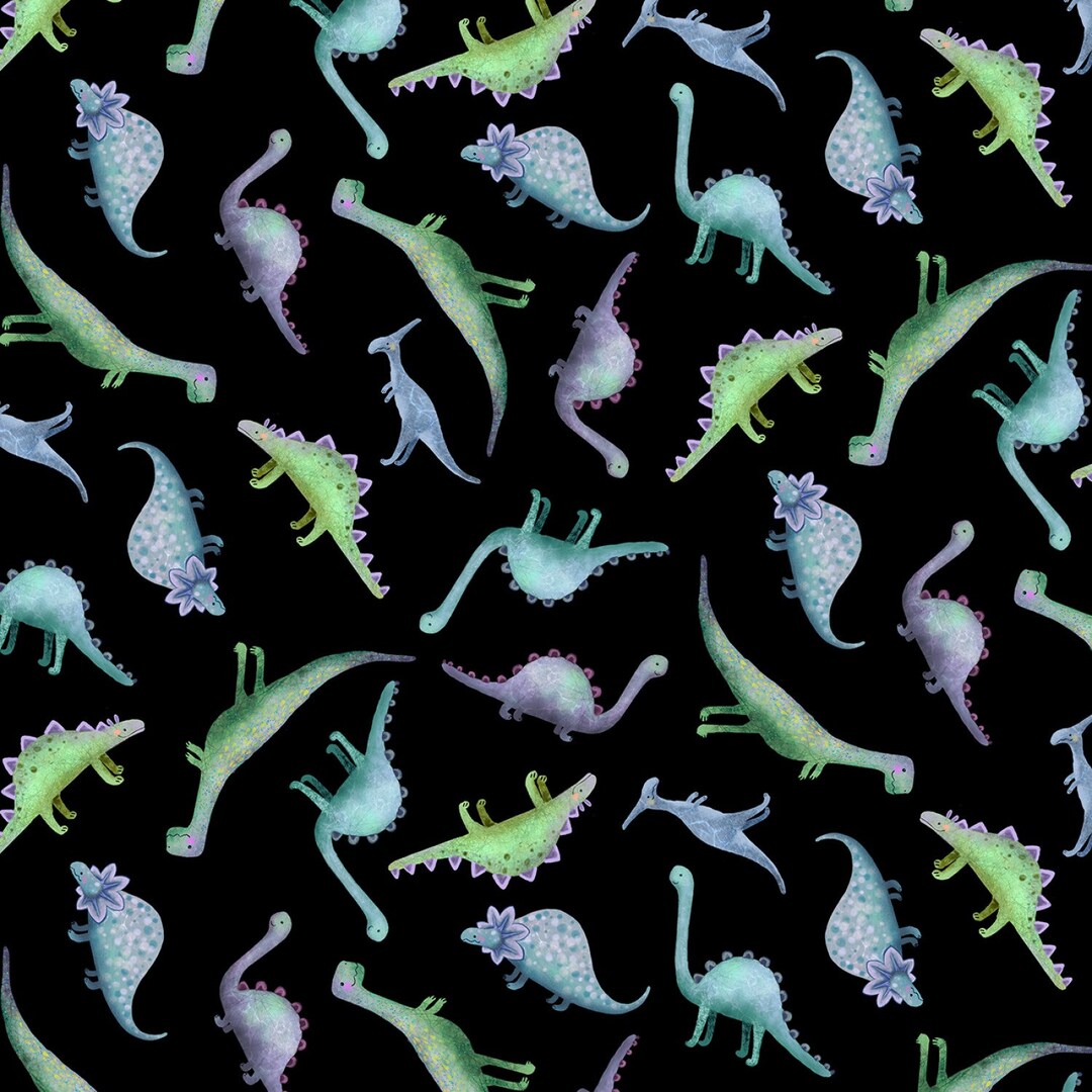 Tossed Dinosaurs Cotton Fabric CD2427 Timeless Treasures FQ Fat Quarter ...