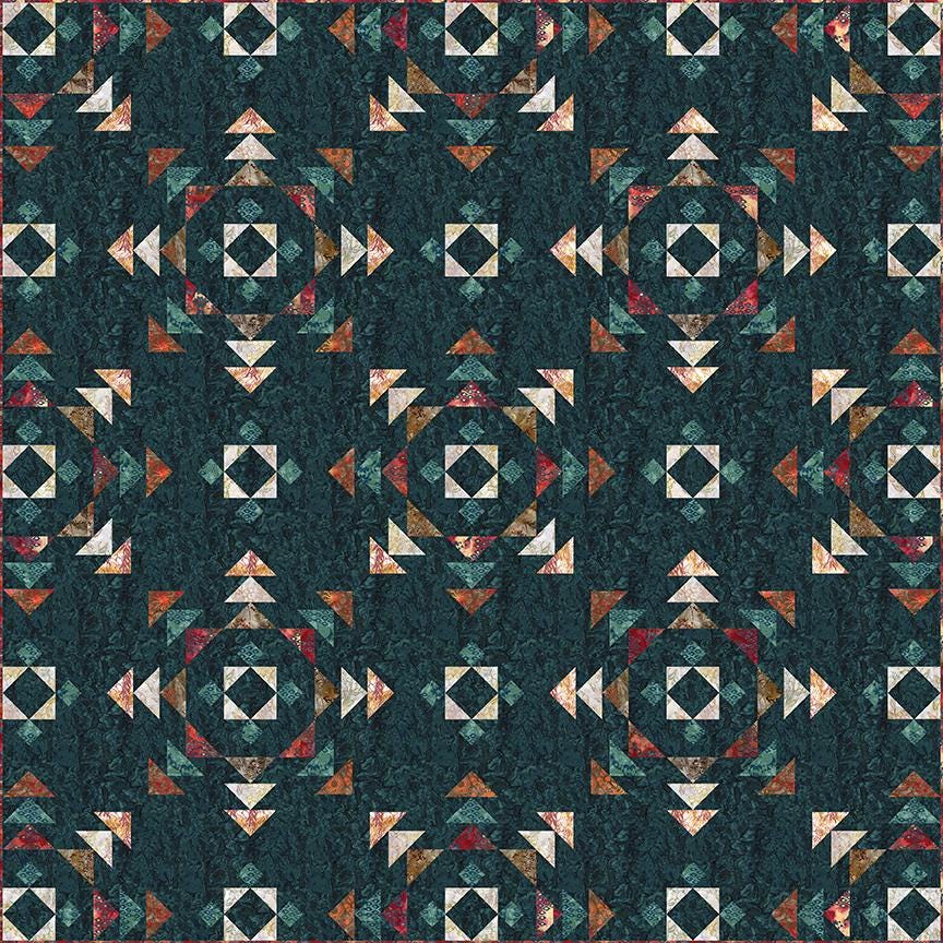 Reflection Pattern Design Textiles Wolves Batik Cotton Fabric, Places You'll Go, Western Reflections ...