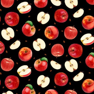 Apples & Slices Cotton Fabric, Orchard Valley Timeless Treasure CD2865, FQ Fat Quarter Eighth By Yard BTY Harvest Autumn Thanksgiving Fall