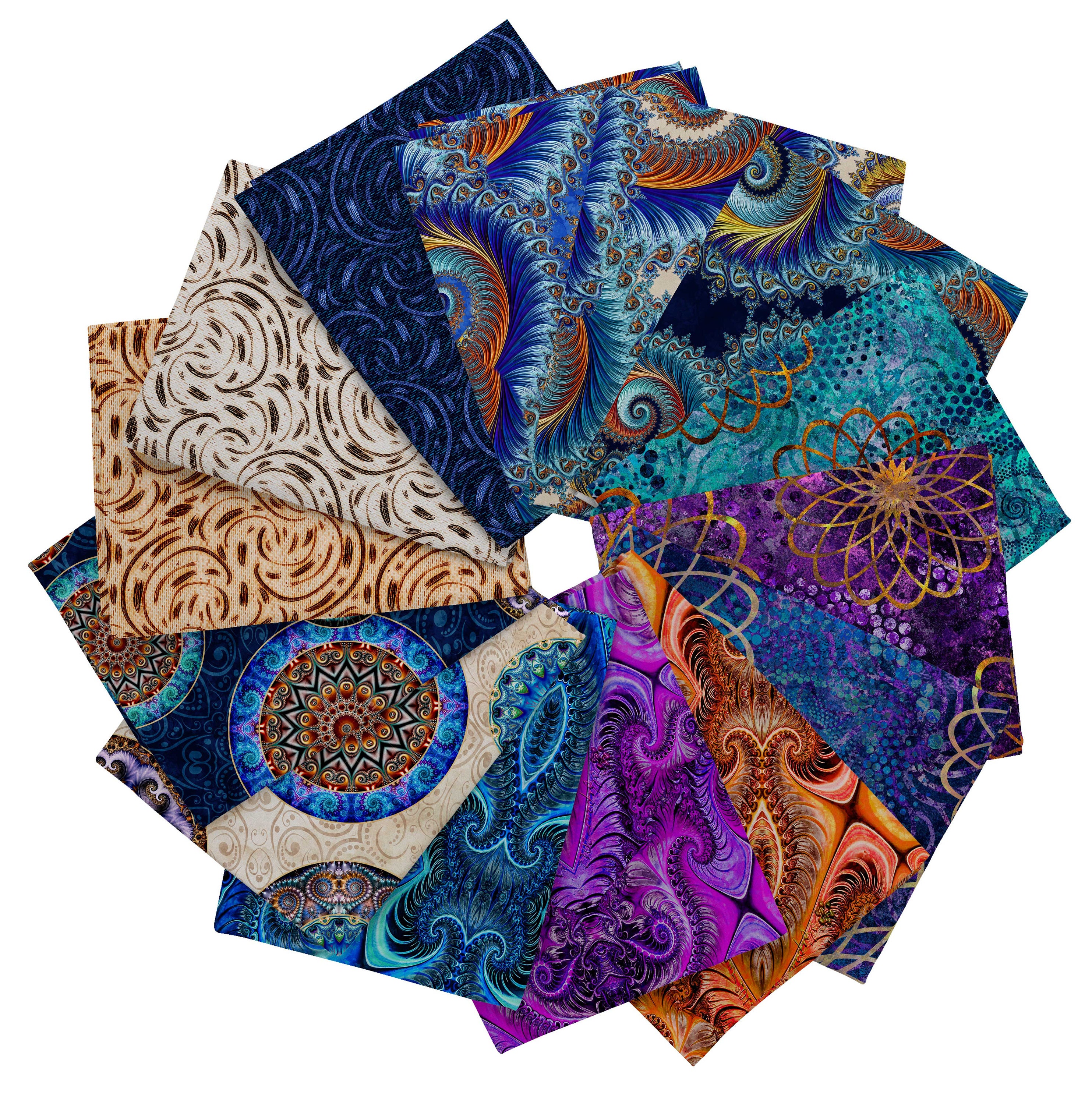 Large Medallion Panel Cotton Fabric, Twilight Dan Morris QT Fabrics ...