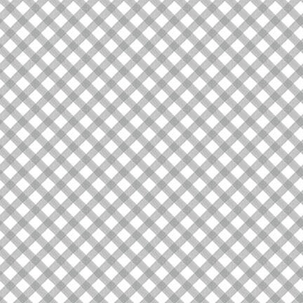 Grey Diagonal Plaid Cotton Fabric 59590 Fresh Picked Lemons Jane Shasky Henry Glass FQ Fat Quarter Eighth BTY by the yard Bias spring summer