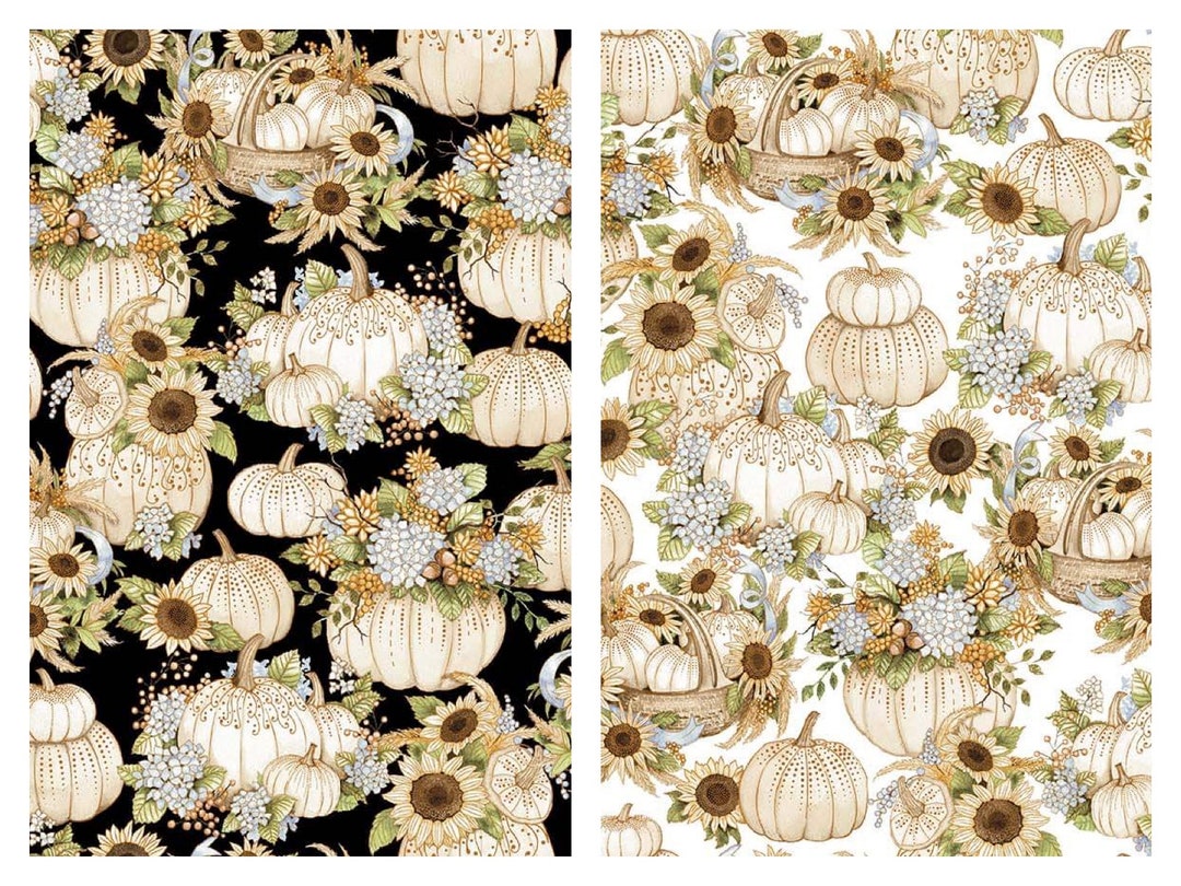 Metallic Pumpkins Cotton Fabric Autumn Elegance 730M01 730M99 Henry