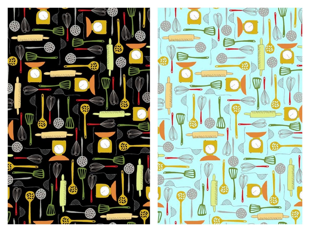 Kitchen Utensils Cotton Fabric What's Cookin' Turnowsky QT Fabrics