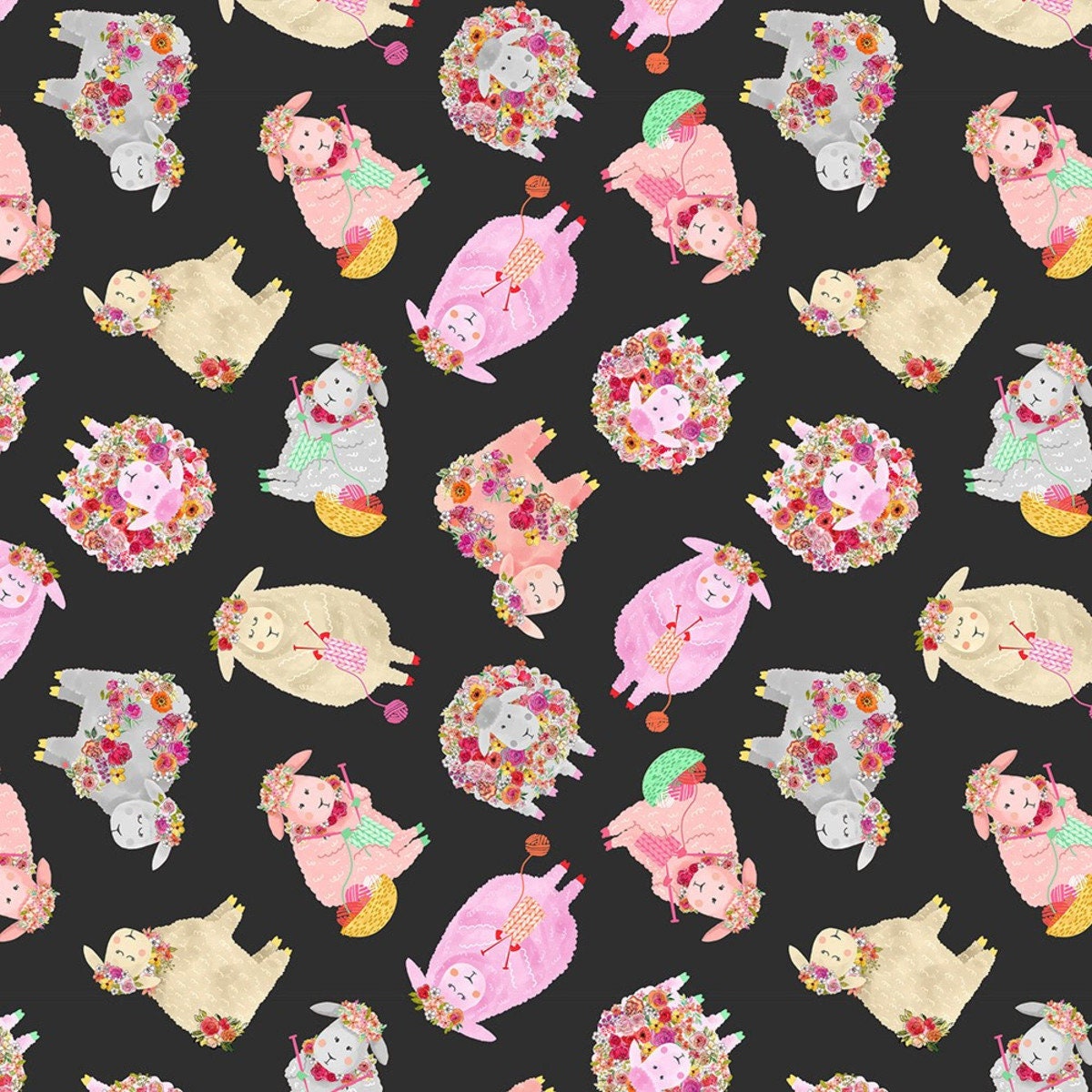 Fabric with sale knitting motif
