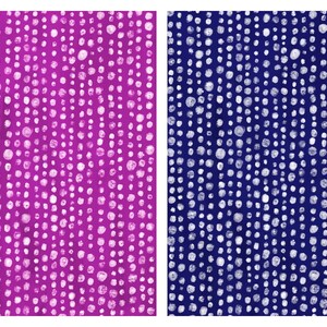 May include: Two abstract art prints. One features a magenta background with white dot patterns, and the other has a navy blue background with white dot patterns. The dots are arranged in vertical rows.