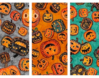 Pumpkin Toss Halloween Cotton Fabric 30387, Creepin' It Real QT Fabrics Dan Morris, Jackolantern FQ Fat Quarter BTY By The Yard Goth Precuts