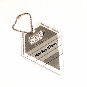 Mini Hex N&#39; More Ruler, Jaybird Quilts, hexagons, 60 degree triangles, Half hexagons and jewels Quilting Tool Gifts for Quilter Mom Gifts
